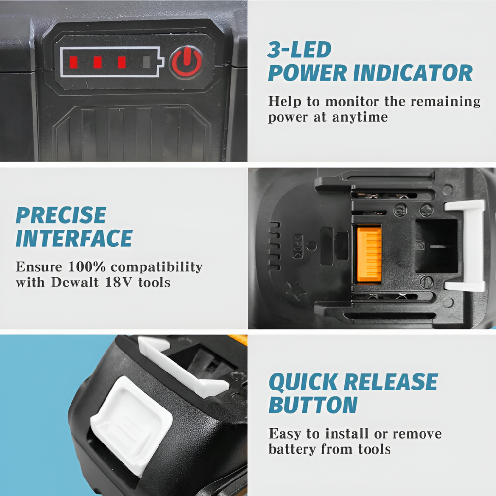 18V Replacement Batteries 8.0Ah With Charger