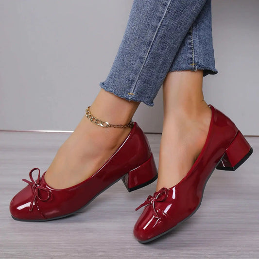Women's Platform Heels Elegant Bow Knot Design Comfortable - 
Fashinoza