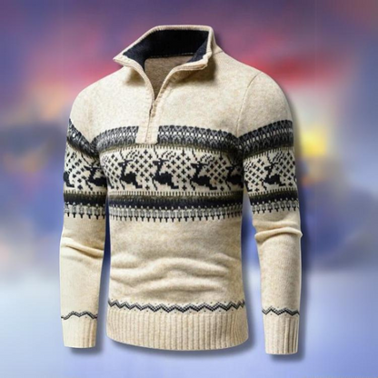 Barry | Men’s Spring Patterned Half Zip Sweater