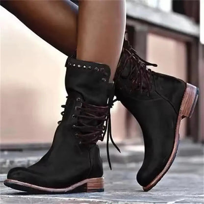 Women's Chunky Heel Ankle Boots Comfortable - 
Fashinoza