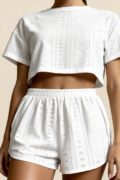 Women's Cropped Pajama Set Cotton Summer Shorts