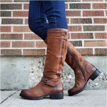 Women's Knee-High Boots Round Toe Comfortable - 
Fashinoza