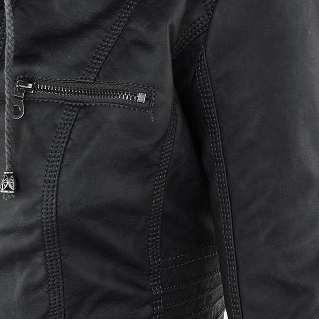 Women’s Hooded Moto-Style Jacket