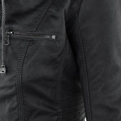 Women’s Hooded Moto-Style Jacket