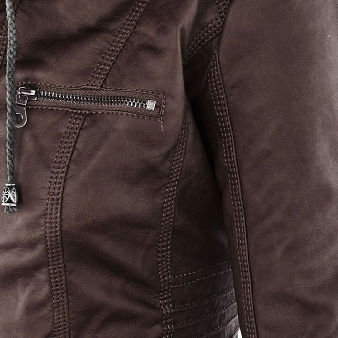 Women’s Hooded Moto-Style Jacket