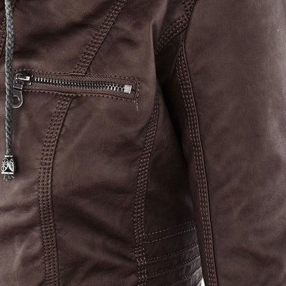 Women’s Hooded Moto-Style Jacket