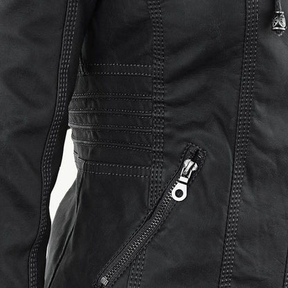 Women’s Hooded Moto-Style Jacket