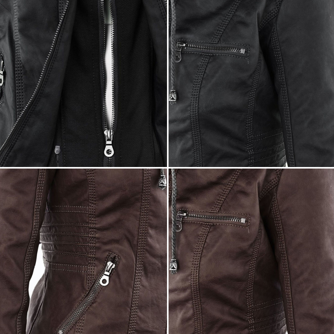Women’s Hooded Moto-Style Jacket