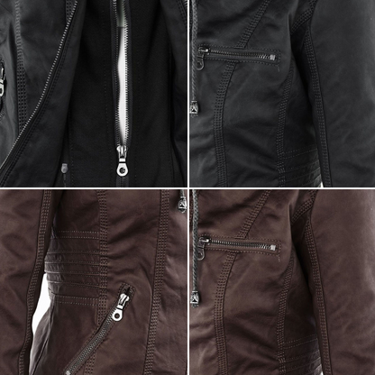 Women’s Hooded Moto-Style Jacket