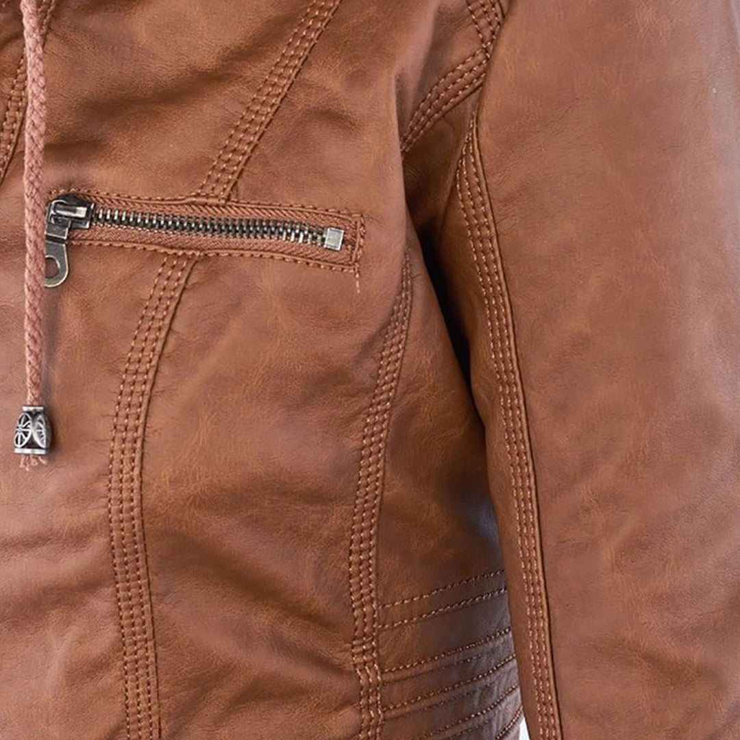 Women’s Hooded Moto-Style Jacket