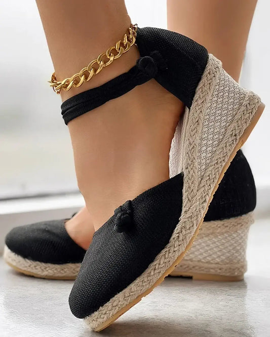 Women's Wedge Espadrille Sandals Comfortable Canvas - 
Fashinoza