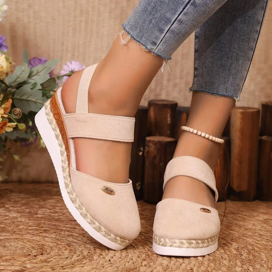 Women's Closed Toe Wedge Sandals Comfortable Heels - 
Fashinoza