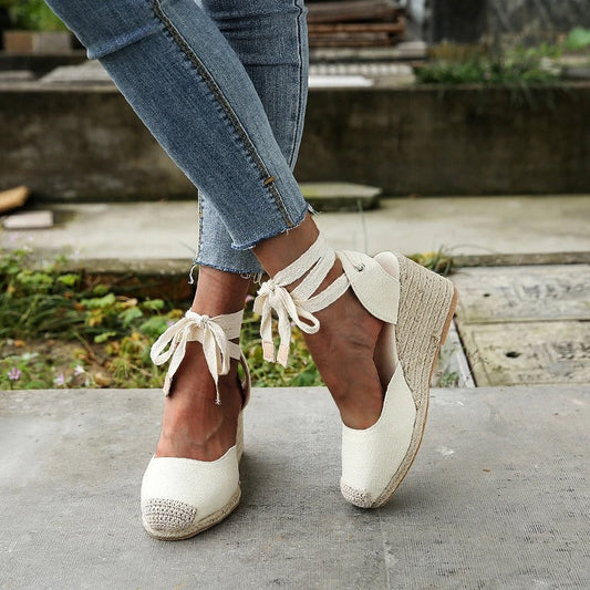Women's Closed-Toe Wedge Sandals Comfortable - 
Fashinoza
