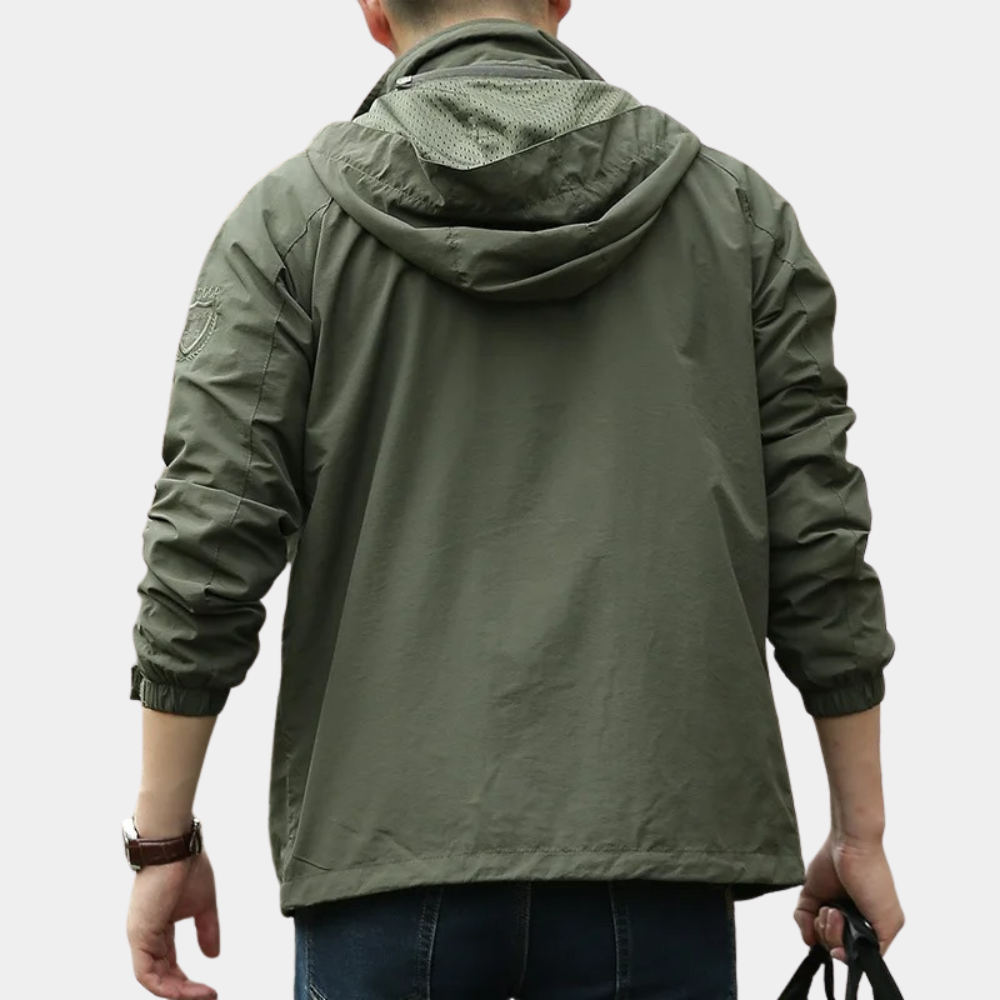 Men's Lightweight Cargo Jacket Breathable Summer Beige - Fashinoza