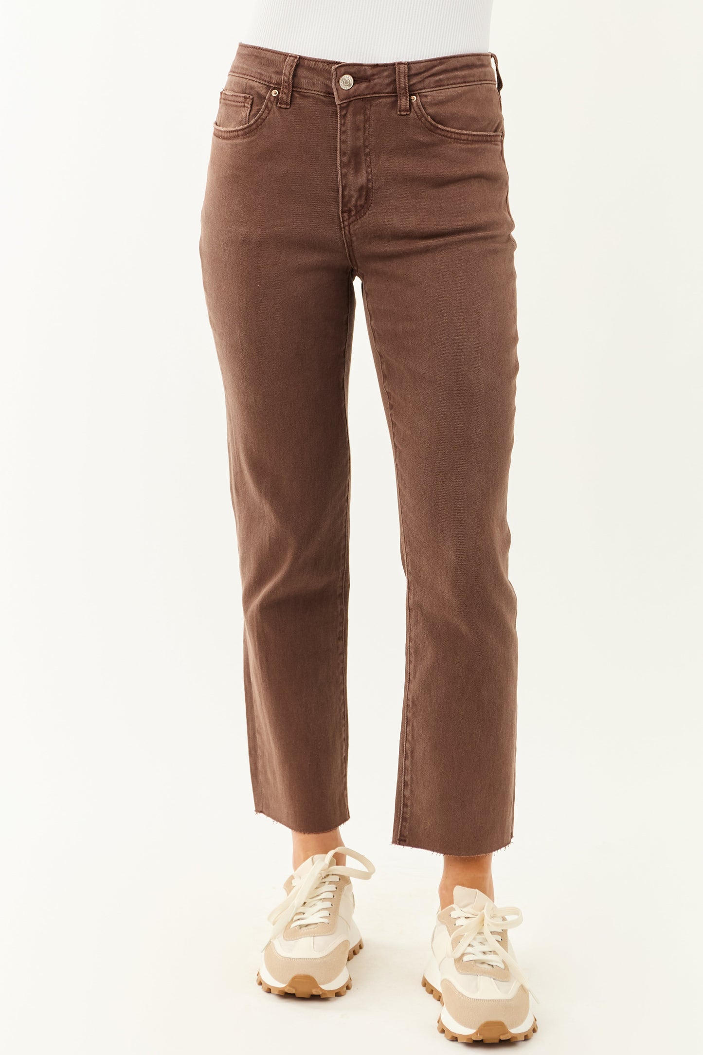 Women's High Rise Straight Stretch Jeans Comfortable Dark Blue - Fashinoza