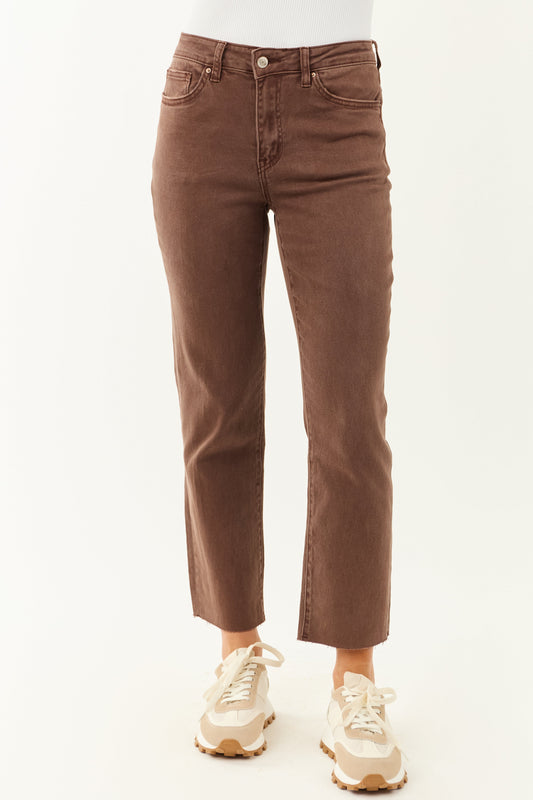 Women's High Rise Straight Stretch Jeans Comfortable Dark Blue - Fashinoza