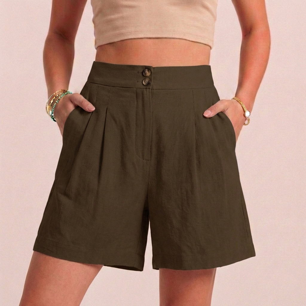 Women's Paperbag Waist Shorts Tailored Pockets
