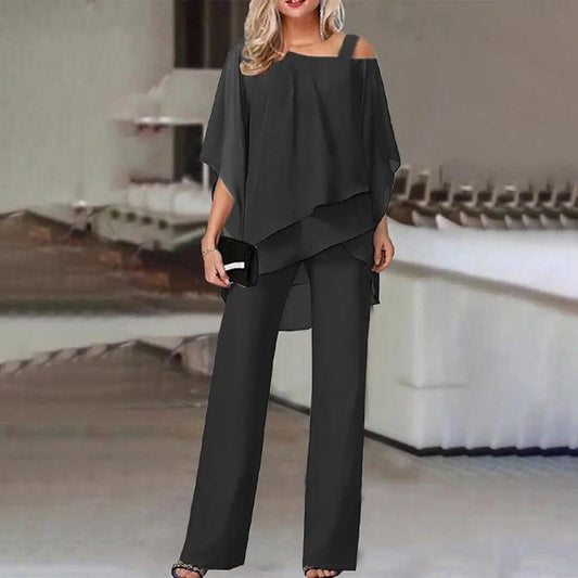 Women's Cold Shoulder Jumpsuit Elegant Design - 
Fashinoza