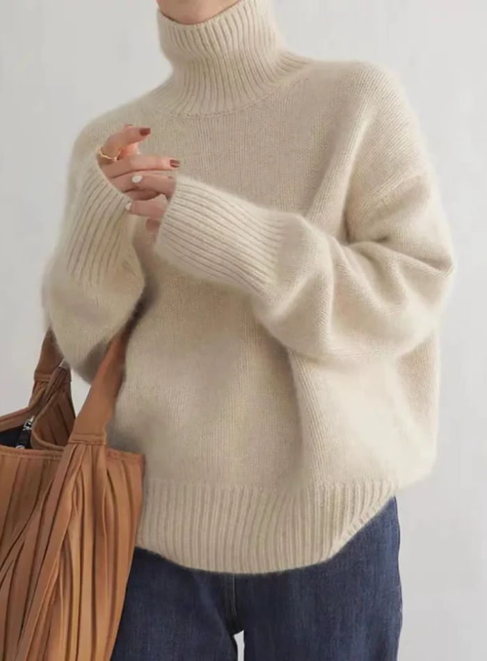Women's Relaxed Fit Turtleneck Sweater Knit