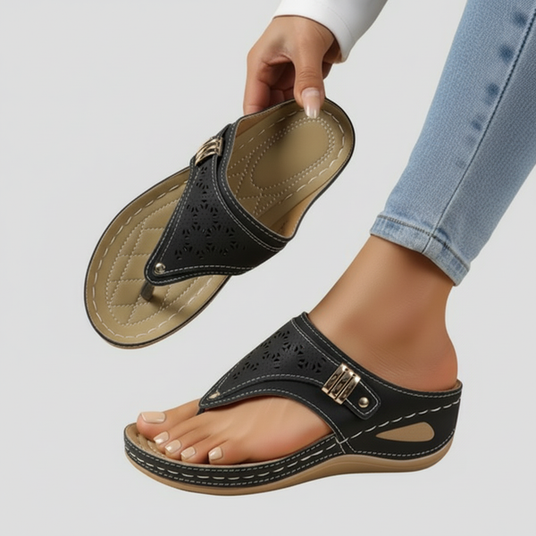 Women's Wedge Thong Sandals Comfortable - Fashinoza