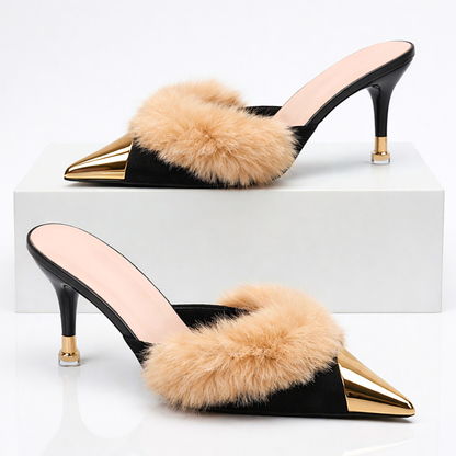 Women's Fur Heel Shoes Whisper Aurora