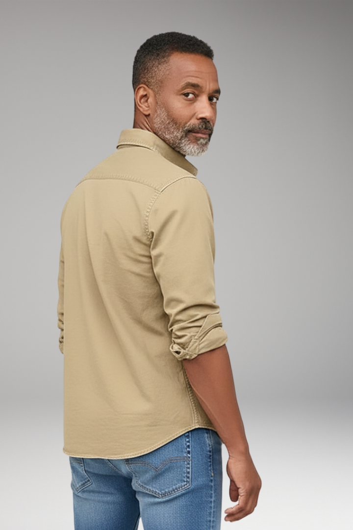 Men's Dress Shirt Button Front Defined Cuffs