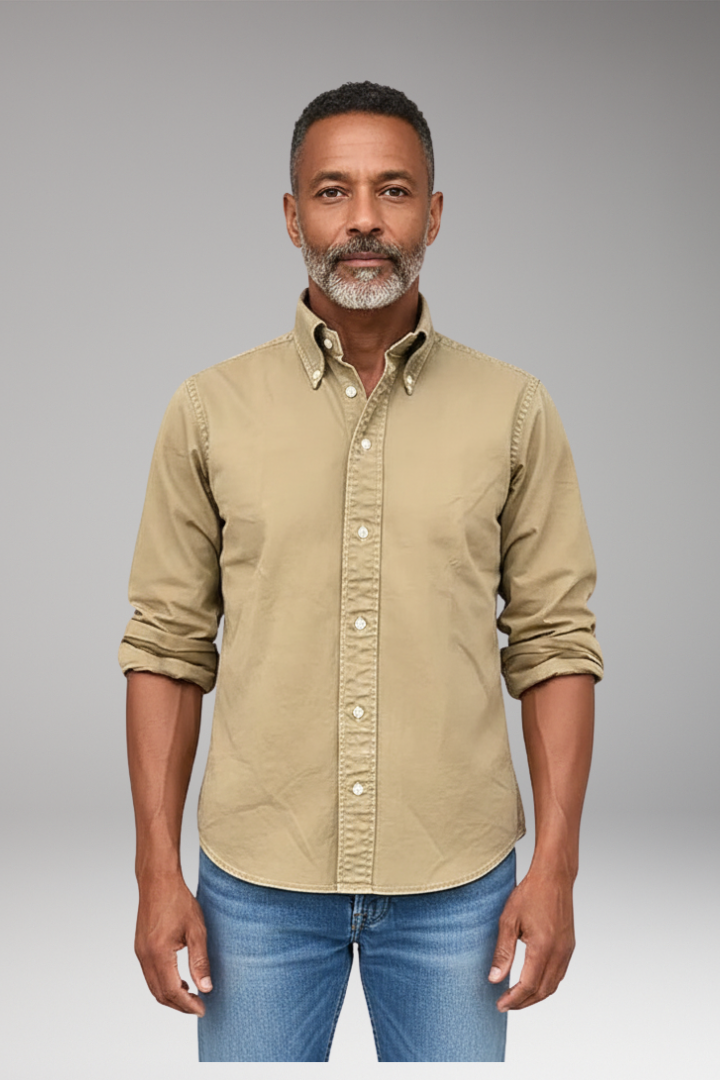 Men's Dress Shirt Button Front Defined Cuffs