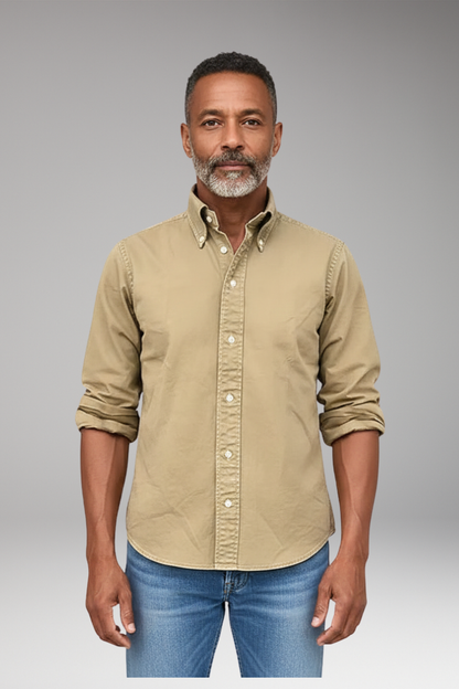 Men's Dress Shirt Button Front Defined Cuffs