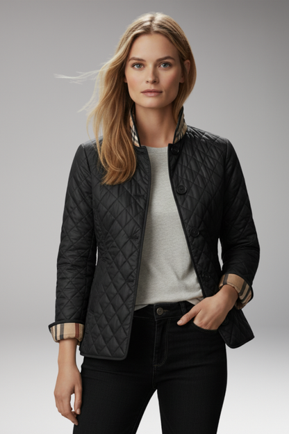 Women's Quilted Jacket Button Closure