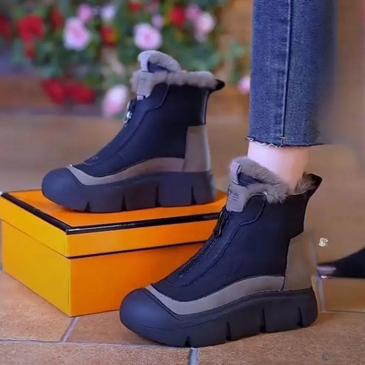 Women's Ankle Boots Comfortable Leather Brown - 
Fashinoza