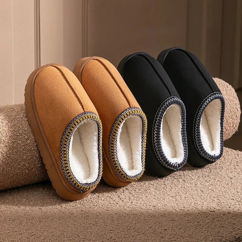Women's Plush Slippers Warm Non-Slip - 
Fashinoza