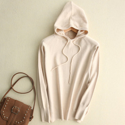 Women's Relaxed Fit Hoodie Drawstring Ribbed Cuffs