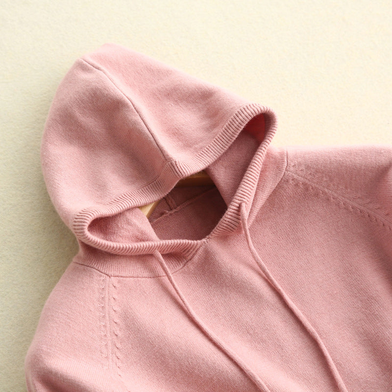 Women's Relaxed Fit Hoodie Drawstring Ribbed Cuffs