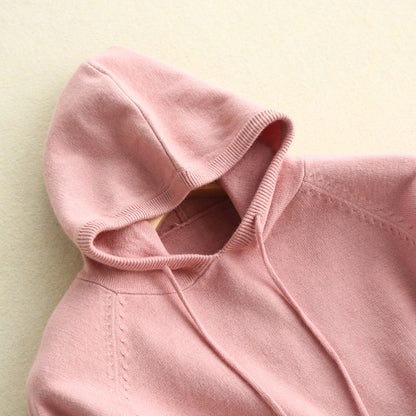 Women's Relaxed Fit Hoodie Drawstring Ribbed Cuffs