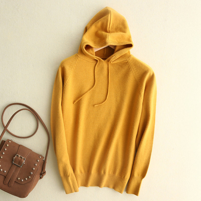 Women's Relaxed Fit Hoodie Drawstring Ribbed Cuffs