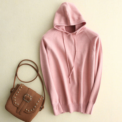 Women's Relaxed Fit Hoodie Drawstring Ribbed Cuffs - 
Fashinoza
