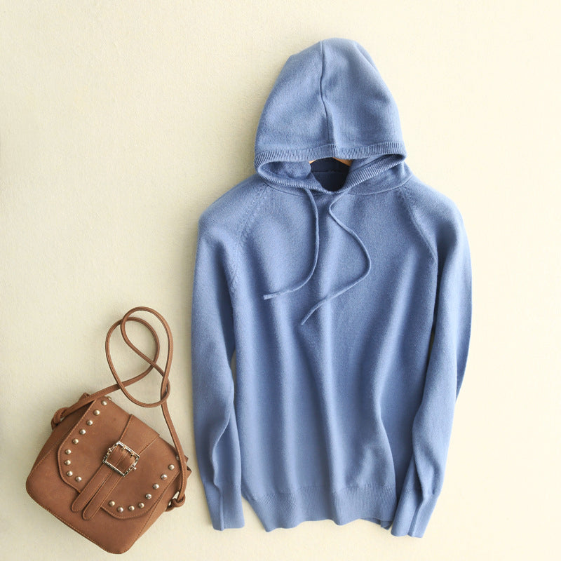 Women's Relaxed Fit Hoodie Drawstring Ribbed Cuffs