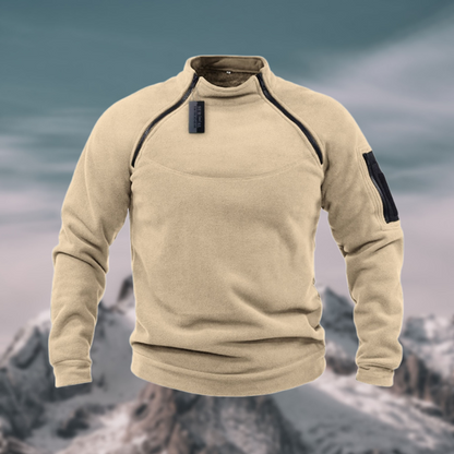 Men's Tactical Fleece Jumper High Neck Half-Zip Windproof