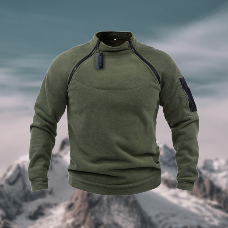 Men's Tactical Fleece Jumper High Neck Half-Zip Windproof