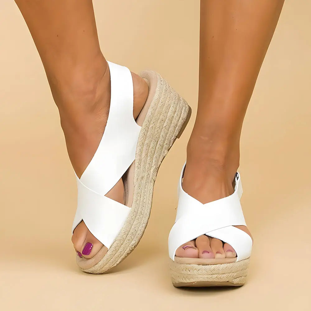 Women's Espadrille Wedge Sandals Comfortable - 
Fashinoza
