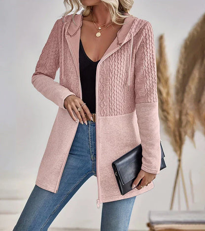 Women's Hooded Longline Jacket Adjustable Drawstrings