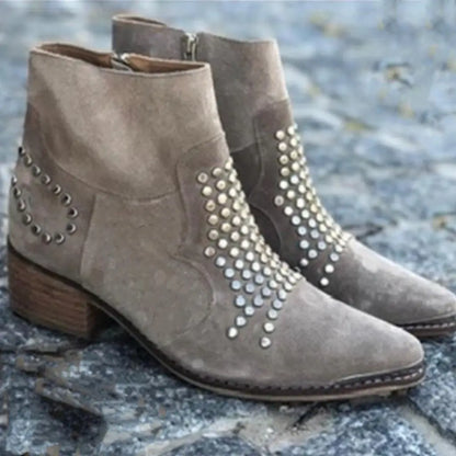 Women's Pointed Toe Stud Boots
