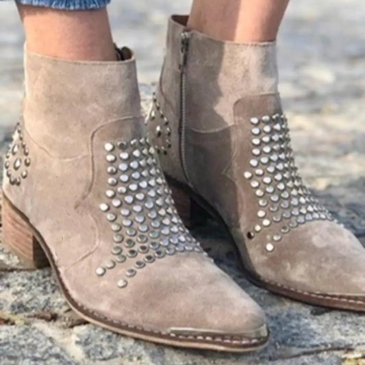 Women's Studded Edge Boots - Fashinoza