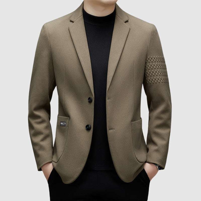 Roberto Russo Men's Elegant Jacket Wool Sophisticated Black - Fashinoza