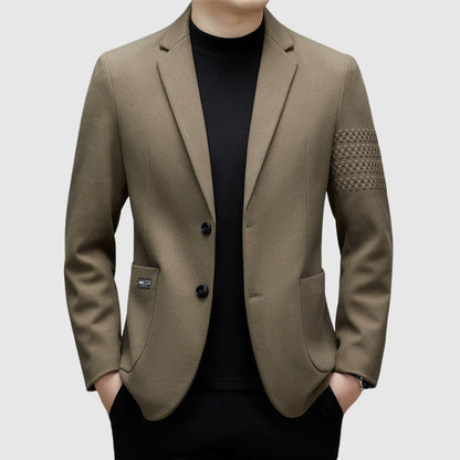 Roberto Russo Men's Elegant Jacket Wool Sophisticated Black - Fashinoza