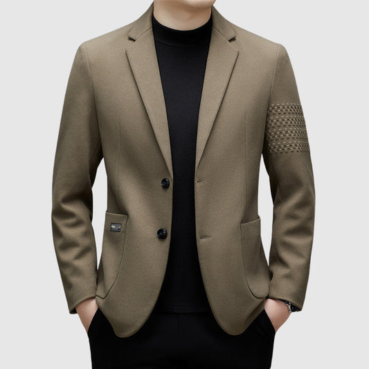 Roberto Russo Men's Elegant Jacket Wool Sophisticated Black - Fashinoza