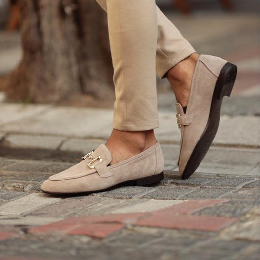 Men's Suede Loafers Refined Brown - Fashinoza