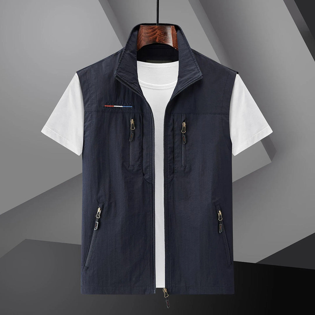Men's Summer Travel Vest Multi-Pocket Cotton - Fashinoza