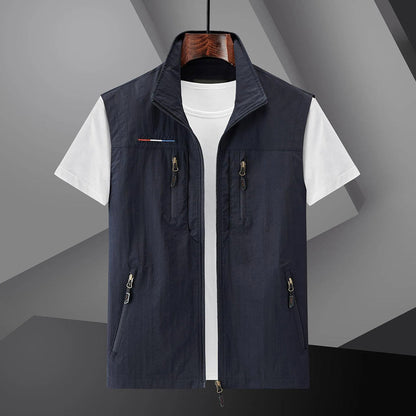 Men's Summer Travel Vest Multi-Pocket Cotton - Fashinoza
