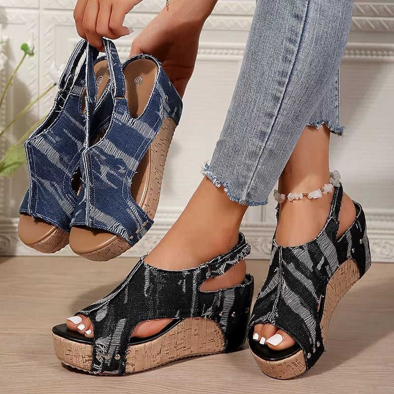 Women's Cork Wedge Sandals